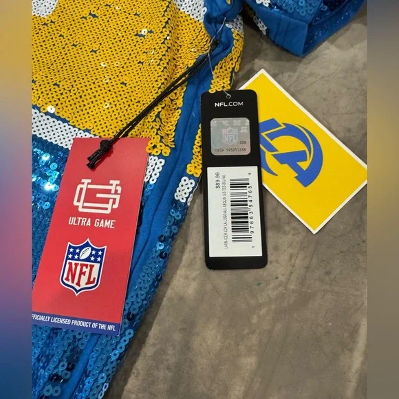 FUN FAN FASHION Blue &Yellow Rams Sequin Jersey- fully lined for comfort! 🏈💙💛🏈